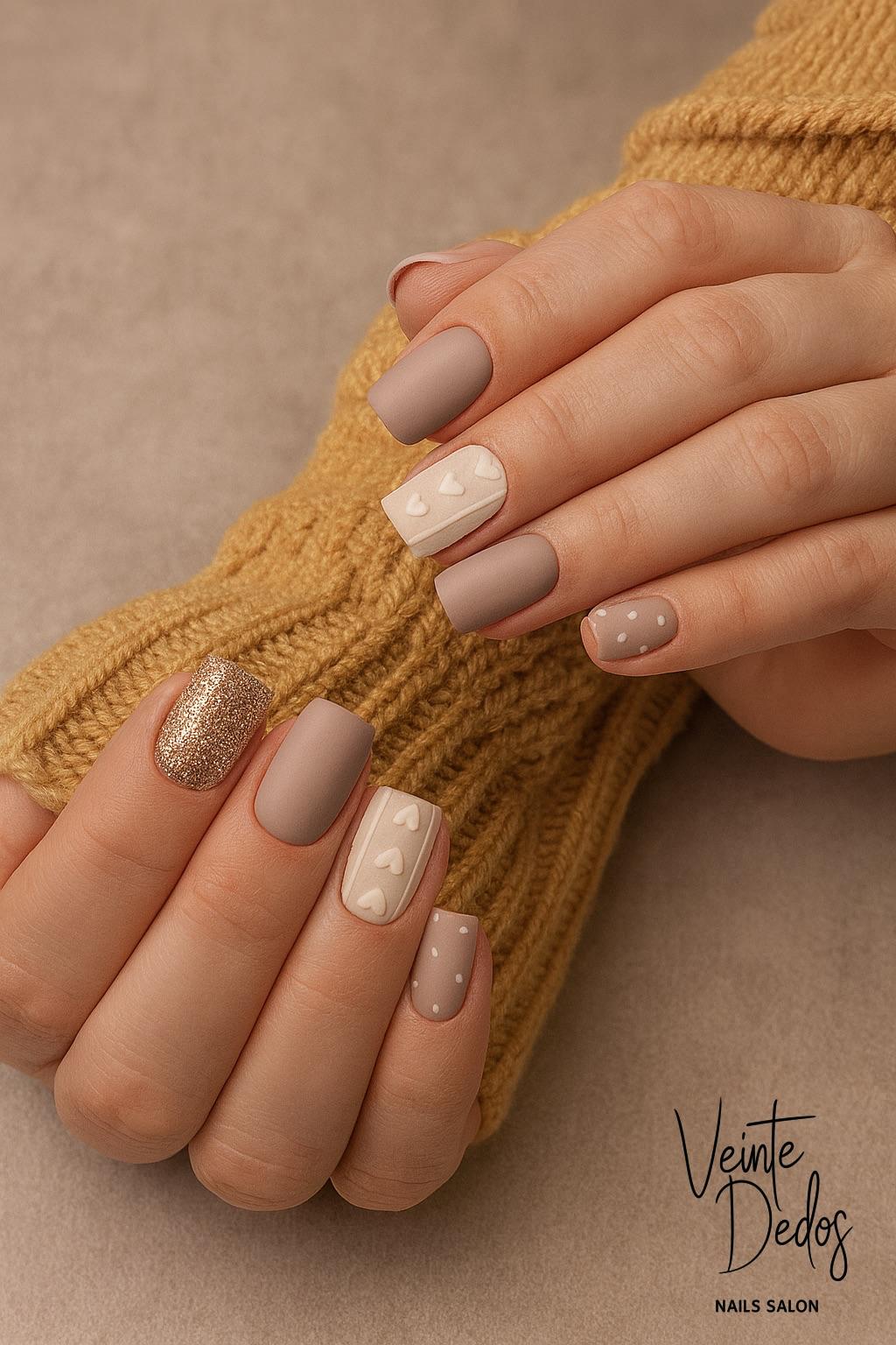 Diseño de arte de uñas intrincado y artístico.